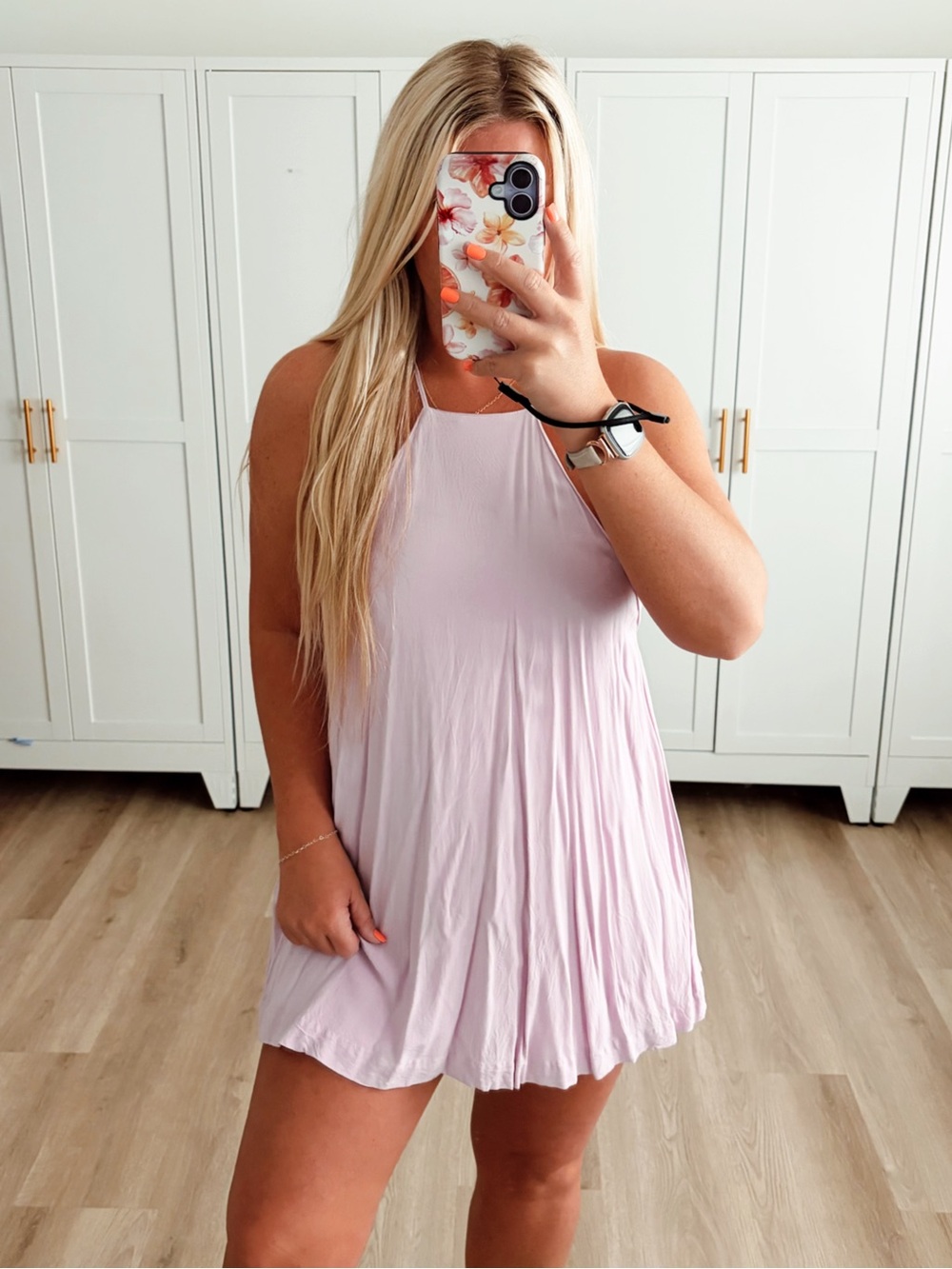 TOBI Purple lavender high neck backless mini dress